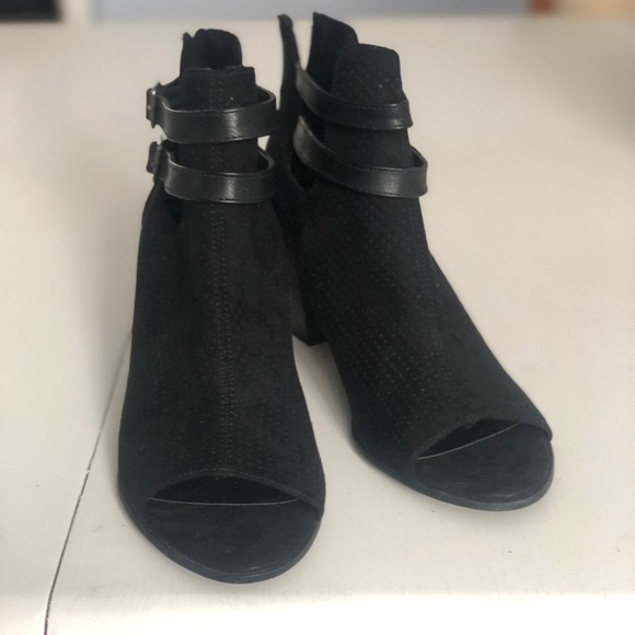 Peep toe booties with buckles - Picture 2 of 2